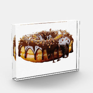 SlipperyJoe's decadente donut bedekt met dikke gla Fotoblokken