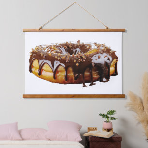 SlipperyJoe's decadente donut bedekt met dikke gla Hangend Wandkleed
