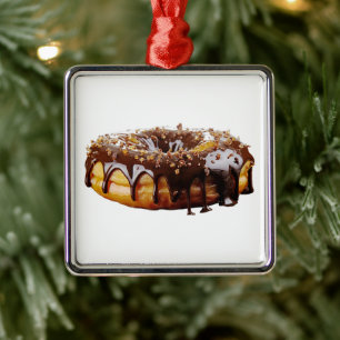 SlipperyJoe's decadente donut bedekt met dikke gla Metalen Ornament