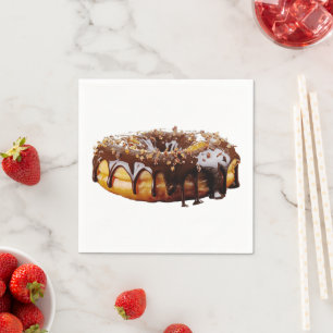 SlipperyJoe's decadente donut bedekt met dikke gla Servet