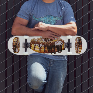 SlipperyJoe's decadente donut bedekt met dikke gla Skateboard