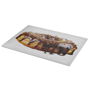 SlipperyJoe's decadente donut bedekt met dikke gla Snijplank