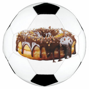SlipperyJoe's decadente donut bedekt met dikke gla Voetbal
