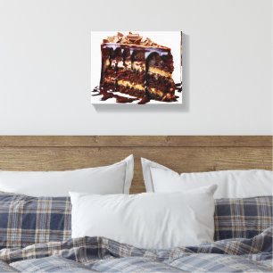 SlipperyJoe's decadente meerlagige chocoladetaart Canvas Afdruk