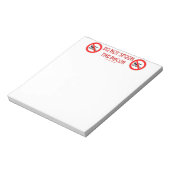 SlipperyJoe's Do Not Spoon Bacon rode waarschuwend Notitieblok (Gedraaid)