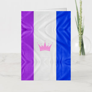 SlipperyJoe's dragcultuur trots vlag paarse geest Folie Wenskaart