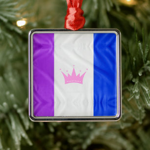SlipperyJoe's dragcultuur trots vlag paarse geest Metalen Ornament