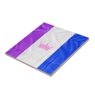 SlipperyJoe's dragcultuur trots vlag paarse geest Tegeltje