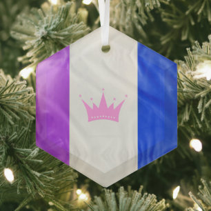 SlipperyJoe's dragcultuur trotsvlag paarse geest Glas Ornament