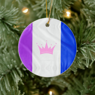 SlipperyJoe's dragcultuur trotsvlag paarse geest Keramisch Ornament