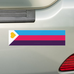 SlipperyJoe's driekleurige polyamorie trotsvlag dr Bumpersticker