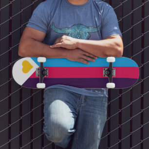 SlipperyJoe's driekleurige polyamorie trotsvlag dr Skateboard