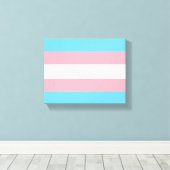 SlipperyJoe's driesporenpride vlag diversiteitspro Canvas Afdruk (Insitu (Houten vloer))