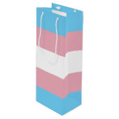 SlipperyJoe's driesporenpride vlag diversiteitspro Wijn Cadeautas (Voorkant Gekanteld)