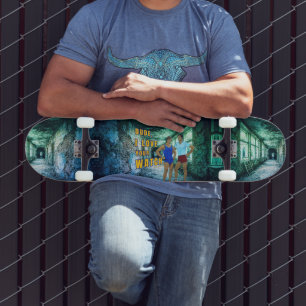 SlipperyJoe's dude houd van je horloge LGBTQIA art Skateboard