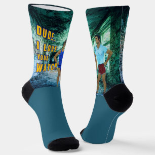 SlipperyJoe's dude houd van je horloge LGBTQIA art Sokken