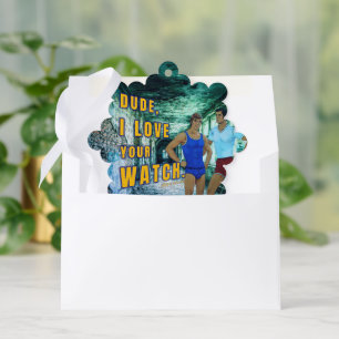 SlipperyJoe's dude houd van je horloge LGBTQIA kun Ornament Kaart