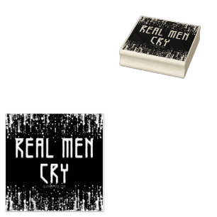 SlipperyJoe's echte mannen huilen tranen emoties d Rubberstempel