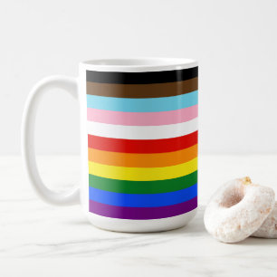 SlipperyJoe's Eleven Stripe Pride Flag combineert Koffiemok