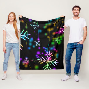 SlipperyJoe's feestelijke levendige kerstsfeer Fleece Deken