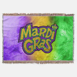 SlipperyJoe's feestelijke Mardi Gras-thema kroon v Deken
