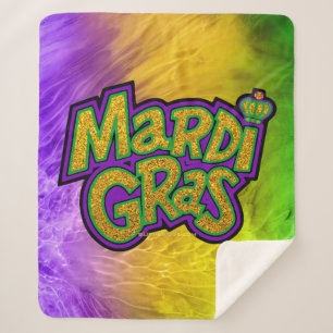 SlipperyJoe's feestelijke Mardi Gras-thema kroon v Sherpa Deken