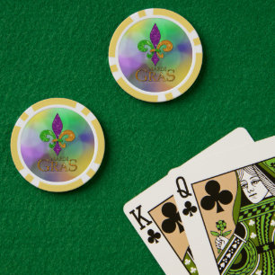 SlipperyJoe's feestelijke Mardi Gras-thema paarse Poker Chips