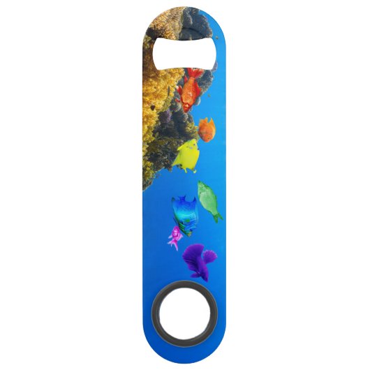 SlipperyJoe's Fish Pride tropicale vert bleu pourp (Dos)