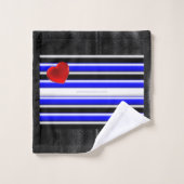 SlipperyJoe's Gay Leather Pride drapeau royal noir (Gant de toilette)