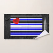 SlipperyJoe's Gay Leather Pride drapeau royal noir (Serviette à main)