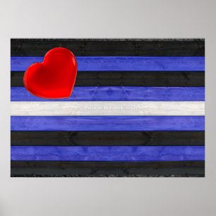 SlipperyJoe's Gay Leather Pride vlag zwart konings Poster