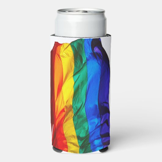 SlipperyJoe's gay pride vlag zwaaien trots kleuren (Seltzer Achterkant)