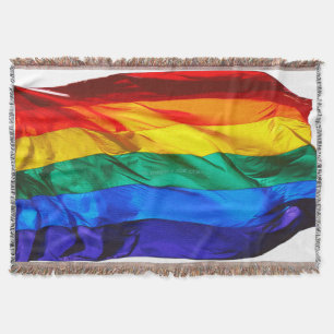 SlipperyJoe's gay pride vlag zwaaiend rood oranje  Deken