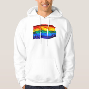 SlipperyJoe's gay pride vlag zwaaiend rood oranje Hoodie