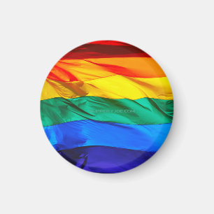 SlipperyJoe's gay pride vlag zwaaiend rood oranje Magneet