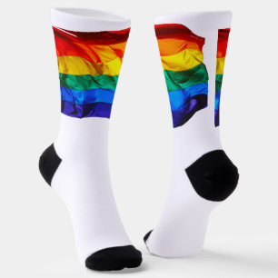 SlipperyJoe's gay pride vlag zwaaiend rood oranje  Sokken