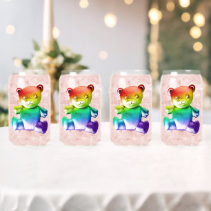 SlipperyJoe's geborsteld metalen teddybeer gladde Blikvorm Glas