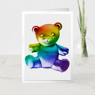 SlipperyJoe's geborsteld metalen teddybeer gladde  Folie Wenskaart