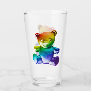 SlipperyJoe's geborsteld metalen teddybeer gladde Glas