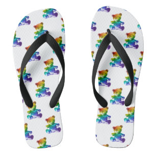 SlipperyJoe's geborsteld metalen teddybeer gladde Teenslippers