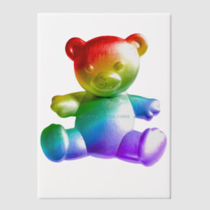 SlipperyJoe's geborsteld metalen teddybeer gladde  Vellum Uitnodigingen