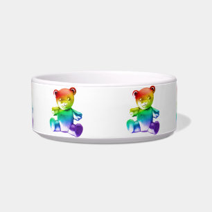 SlipperyJoe's geborsteld metalen teddybeer gladde Voerbakje