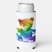 SlipperyJoe's geborstelde metalen teddybeer regenb (Seltzer Voorkant)