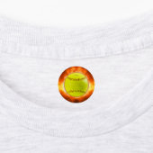 SlipperyJoe's gele softbal vuurbal vlammen rasp Labels (Aangebracht)