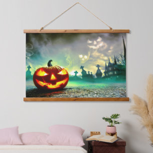 SlipperyJoe's Gelukkig Halloween pompoen LGBTQIA l Hangend Wandkleed