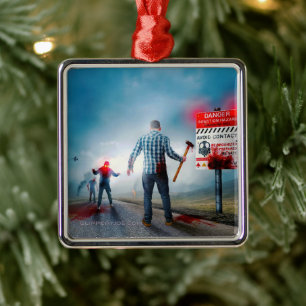 SlipperyJoe's gelukkige Halloween gloeiende ogen z Metalen Ornament