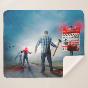 SlipperyJoe's gelukkige Halloween gloeiende ogen z Sherpa Deken