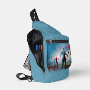 SlipperyJoe's gelukkige Halloween gloeiende ogen z Sling Bag
