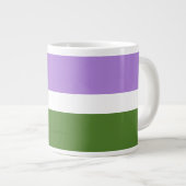 SlipperyJoe's Genderqueer Pride Flag kleuren Non-b Extra Grote Beker (Voorkant rechts)