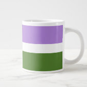SlipperyJoe's Genderqueer Pride Flag kleuren Non-b Extra Grote Beker (Rechts)